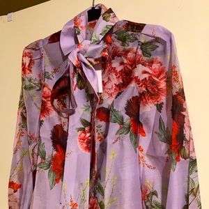 BNWT KAREN MILLEN FLORAL TIE-UP TOP SIZE XS